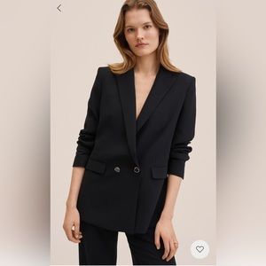 Black Double-breasted suit blazer